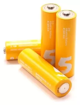 Батарейка алкалиновая Xiaomi ZMI Rainbow Zi5, AA, Lr6, спайка, 4 шт, желтые