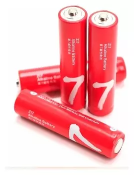 Батарейка алкалиновая Xiaomi ZMI Rainbow Zi7, Aаa, Lr03, спайка 4 шт, красные