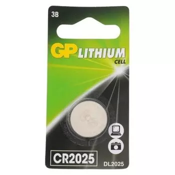 Батарейка литиевая GP, Cr2025-1bl, 3В, блистер, 1 шт.