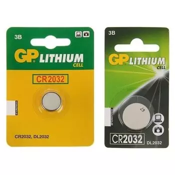 Батарейка литиевая GP, Cr2032-1bl, 3В, блистер, 1 шт.