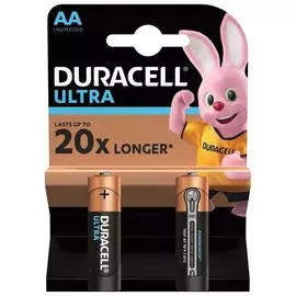 Батарейки DURACELL Ultra Power, AA (LR06, 15А), алкалиновые, 2 шт., в блистере