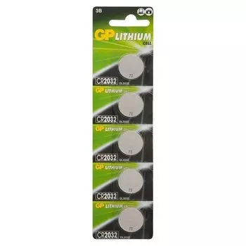 Батарейки GP Cr2032, 3V, литий, бл/5шт