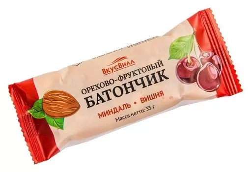 Батончик вкусвилл миндаль-вишня, 35г