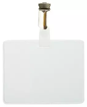 Бейдж 90х60мм Durable металл клип (5шт) ?8603