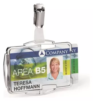 Бейдж держатель для двух пластиковых карт Durable 8902 с защитой от Rfid