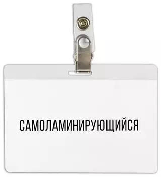 Бейдж самоламинирующийся горизонтальный (74х104 мм), с клипсой, Brauberg, 236791