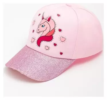 Бейсболка для девочки, цвет розовый, размер 54-56