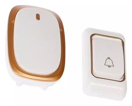 Беспроводной дверной звонок Luazon Lzdv-33 премиум, белый с золотой вставкой