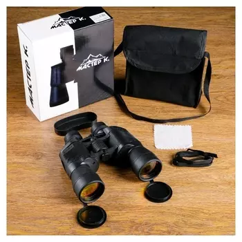 Бинокль 7х50, мастер К. черный, линзы рубин, с выемками на вставках