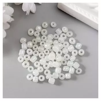 Бисер круглый 6/0 "Белый перламутр" 20 гр