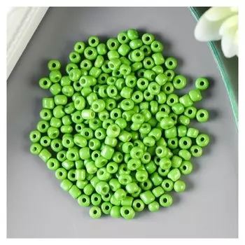 Бисер круглый 6/0 "Зелёный неон" 20 гр
