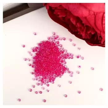 Бисер круглый прозрачный "Ярко-розовый", размер 12/0, 20 г