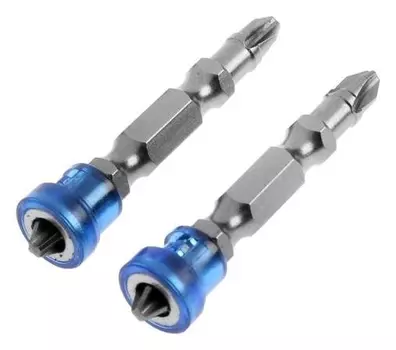 Биты двухсторонние Tundra, сталь S2, круглый магнит-ограничитель, PH2 х 50 мм, 2 шт.