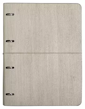 Бизнес-тетрадь Infolio Study Wood а4,120л,240х310,клет,на кольц N1700 серый