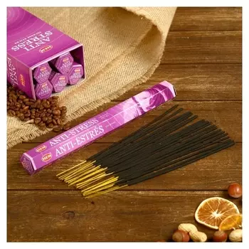 Благовония "HEM" 20 палочек угольные Anti Stress