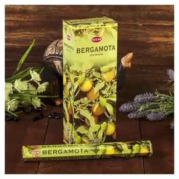 Благовония "HEM" 20 палочек угольные Bergamot