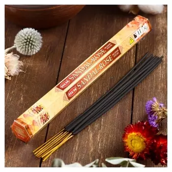 Благовония "HEM Sandal-rose" (Сандал C розой), шестигранник, 20 палочек