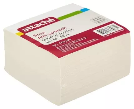 Блок для записей Attache Economy на склейке 9х9х5 белый 65 г/70