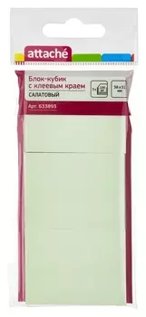 Блок-кубик Attache с клеев.краем 38х51 салатовый 100л. 3 шт/наб.
