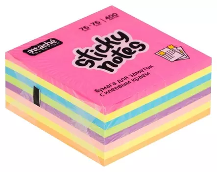 Блок-кубик Attache Selection куб 76х76, неон 8 цв. 400 л