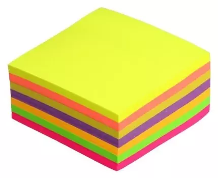 Блок с липким краем 51мм*51мм 250л, 7 цветов пастель+флуор