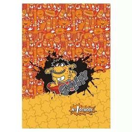 Блокнот №1school,puzzle,а5,32л,клет,обл.картон,скрепка