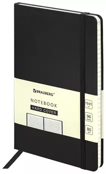 Блокнот А5 (130х210 мм), Brauberg Ultra, балакрон, 80 г/м2, 96 л., клетка, черный, 113032