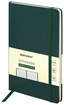 Блокнот А5 (130х210 мм), Brauberg Ultra, балакрон, 80 г/м2, 96 л., клетка, темно-зеленый, 113035
