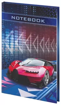 Блокнот А5 (135х206 мм), 80 л., твердый, клетка, выборочный лак, юнландия, "Авто", 111614