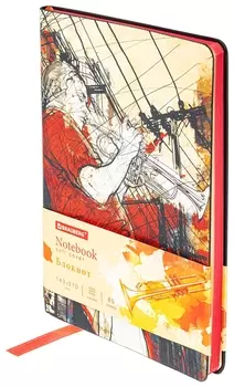 Блокнот А5 (143x210 мм), Brauberg Vista "Jazz", под кожу, гибкий, 80 л., 112089