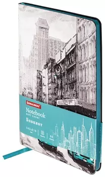 Блокнот А5 (143x210 мм), Brauberg Vista "Old New York", под кожу, гибкий, 80 л., 112062