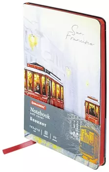 Блокнот А5 (143x210 мм), Brauberg Vista "San Francisco", под кожу, гибкий, 80 л., 112070