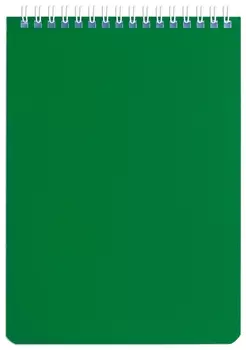 Блокнот А5 (146х205 мм), 60 л., гребень, перфорация на отрыв, лакированный, Brauberg, зеленый, 111272