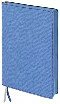 Блокнот А5 (148x213 мм), Brauberg "Tweed", 112 л., гибкий, под ткань, линия, синий, 110966
