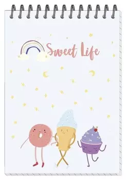 Блокнот а6,40л,кл,греб.верхн,мат.лам. Attache Selection Sweet Life сладости