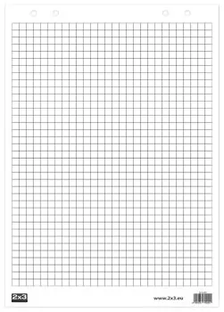 Блокнот для флипчарта "2х3" ("дважды три", польша), 30 листов, клетка, 58х83 см, B01