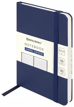 Блокнот малый формат (96х140 мм) А6, Brauberg Ultra, балакрон, 80 г/м2, 96 л., клетка, темно-синий, 113053