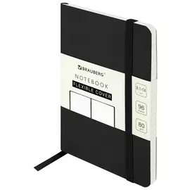 Блокнот малый формат (96х140 мм) А6, Brauberg Ultra, под кожу, 80 г/м2, 96 л., линия, черный, 113029