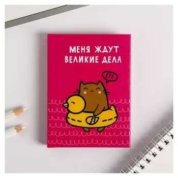Блокнот "Меня ждут великие дела", А7, твёрдая обложка, 64 листа