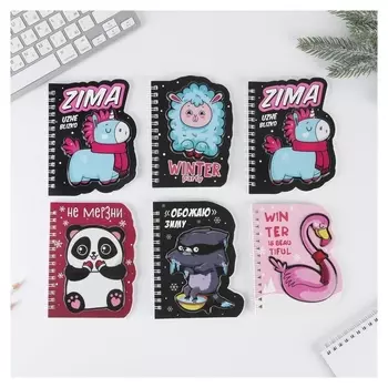 Блокнот с фигурным элементом «Зимние персонажи», 40л