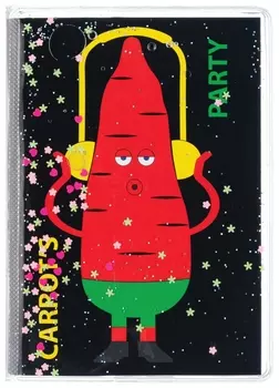 Блокнот с гелевой обложкой малый формат (110х145 мм) А6, 56 л., скоба, Centrum, "Carrot's Party", 84274