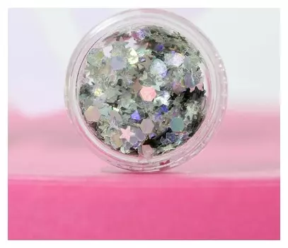 Блёстки для лица и тела, оттенок серебристый