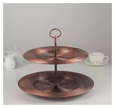 Блюдо 2-х ярусное «Раунд», 33×24 см