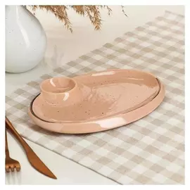 Блюдо-бутербродница с соусником "Мокко"