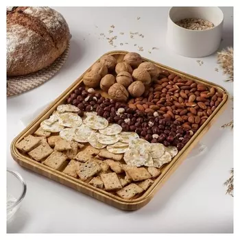 Блюдо для подачи доляна «Цветение», 40×29 см, бамбук