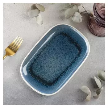 Блюдо для подачи Magistro Pearl, 20×13 см, цвет синий