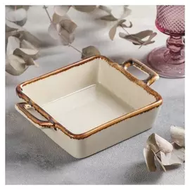 Блюдо для запекания «Опал», 18,5×14×4,5 см, цвет бежевый