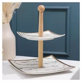 Блюдо «Эстет. Gold», 2 яруса, 21×15,5×24 см