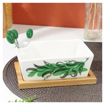 Блюдо на подставке "Оливки", 15,5 х 11,3 см