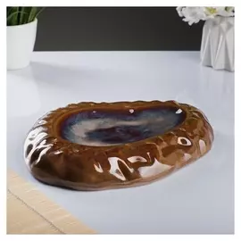 Блюдо-подставка "Камень большой" 25х19см, брауни